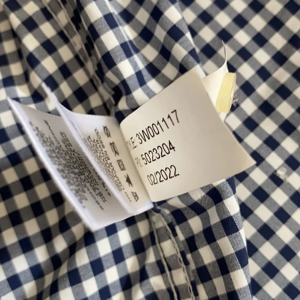 Vineyard Vines | Performance Gingham Button Down Nylon Whale Shirt Blue (L/16) - Picture 10 of 16